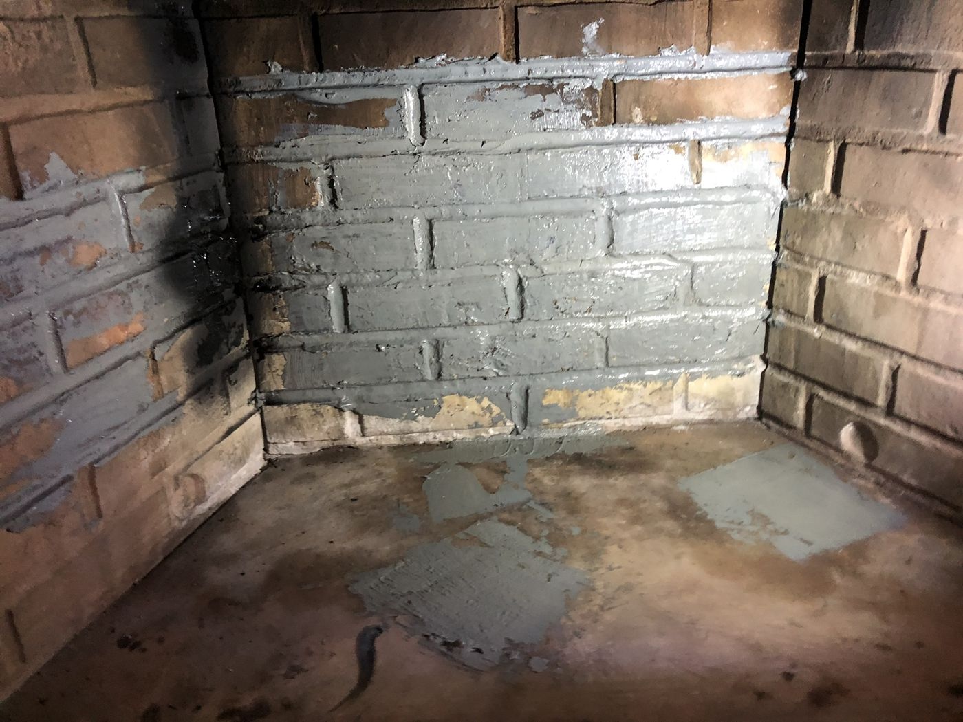 Cracks in a firebox being sealed