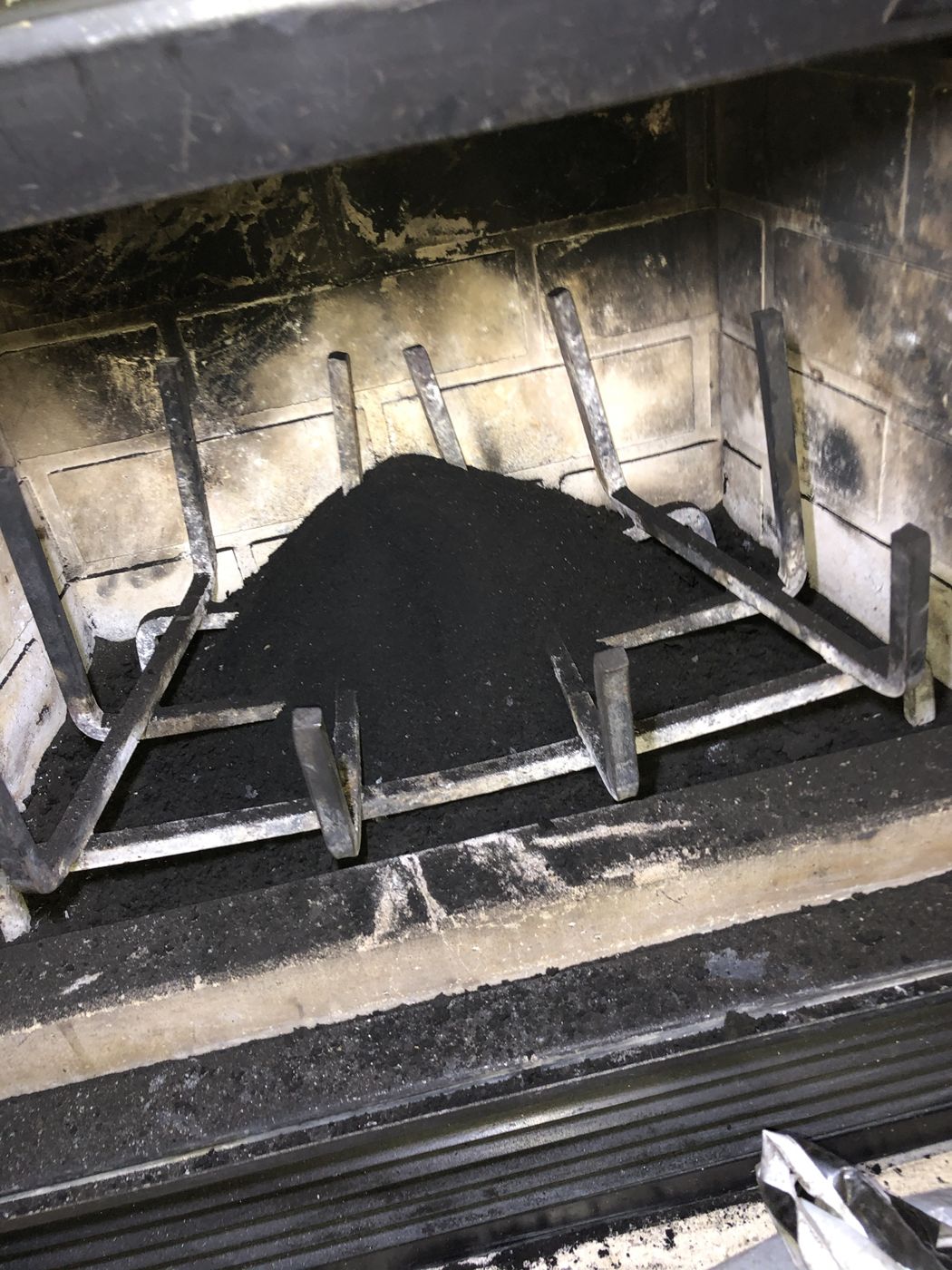 Soot and creosote swept out of a chimney